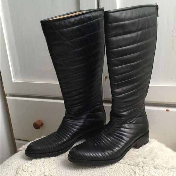 Turpin  7.5 leather boots black, vintage, steam punk, vampire, Goth - Picture 4 of 13